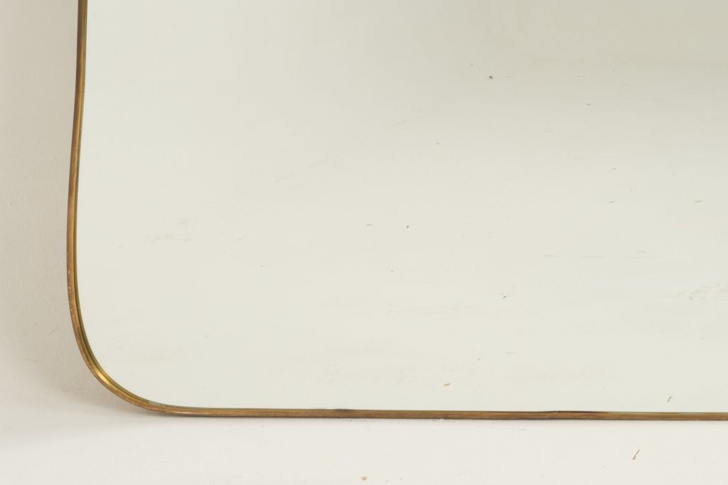 Mirror In Brass In The Style Of Gio Ponti. 1980s/1990s. photo Home Decor