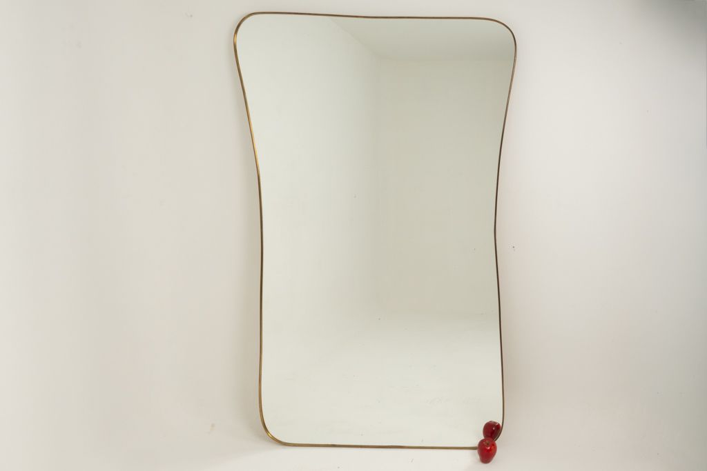 Mirror In Brass In The Style Of Gio Ponti. 1980s/1990s. photo buy