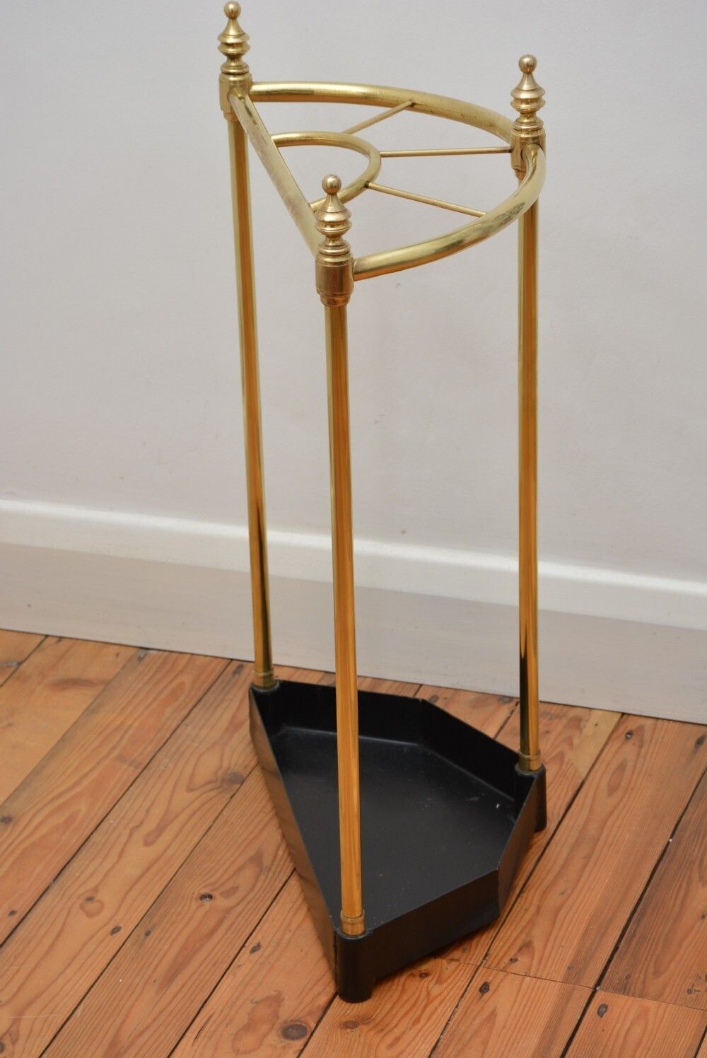 Unusual Brass Umbrella Stand Demi Lune photo furniture