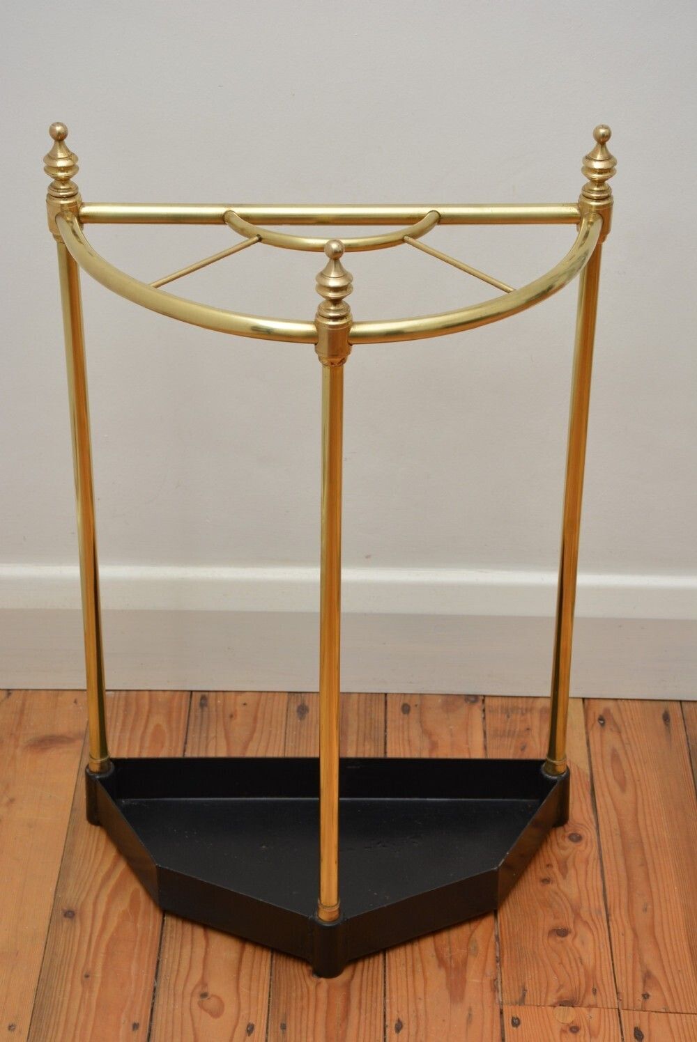 532.0 Unusual Brass Umbrella Stand Demi Lune photo
