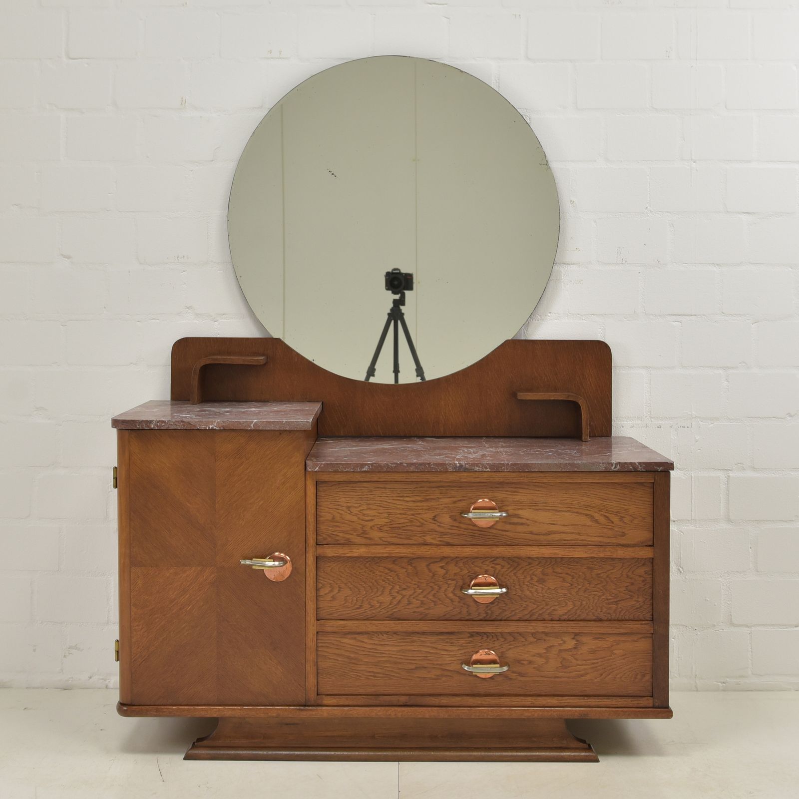 Antique! Restored Art Deco Mirrored Chest Of Drawers, Circa 1940. Washstand/Dressing Table. photo furniture