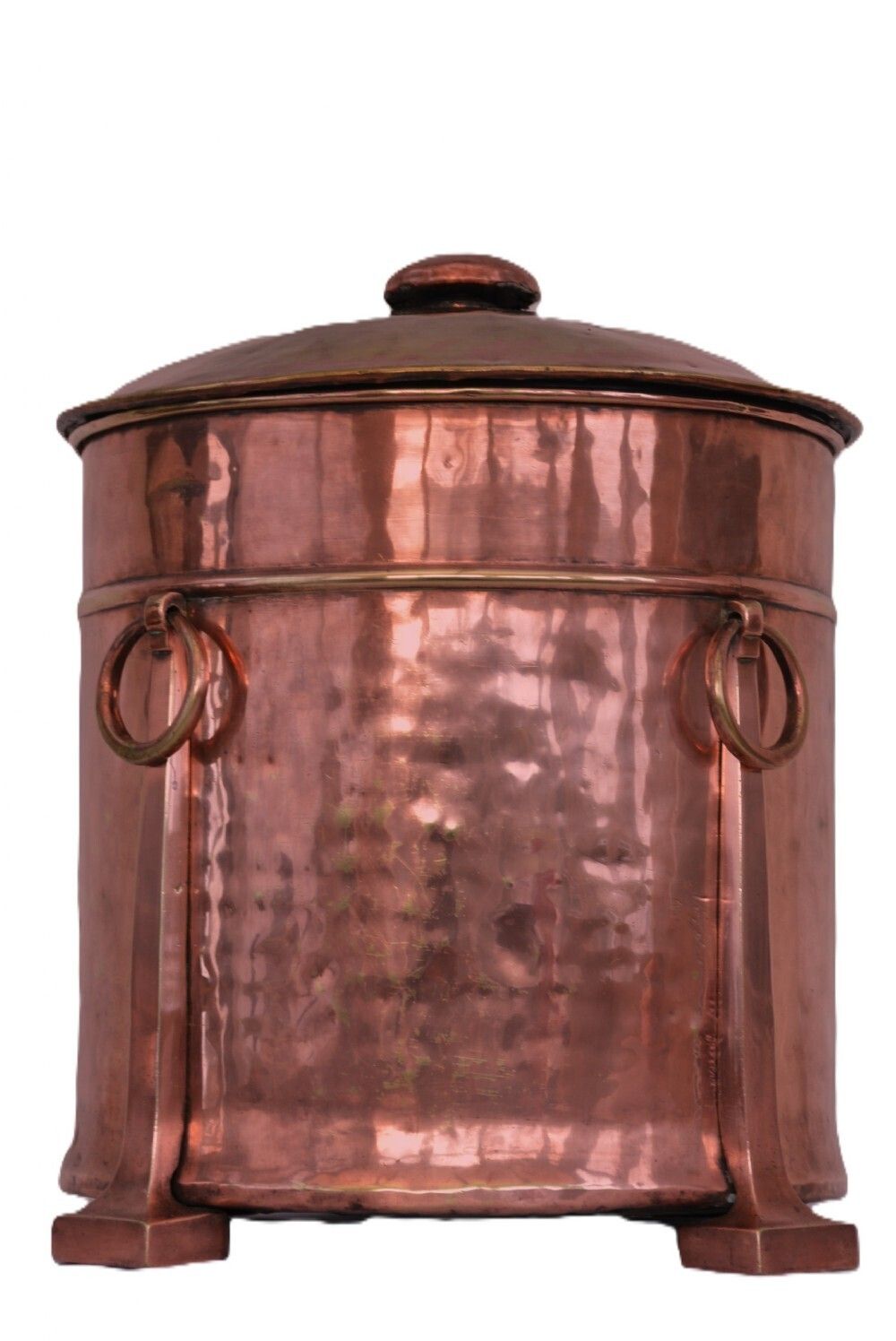 English Arts And Crafts Copper Coal Bin Log Bucket C1900s photo buy