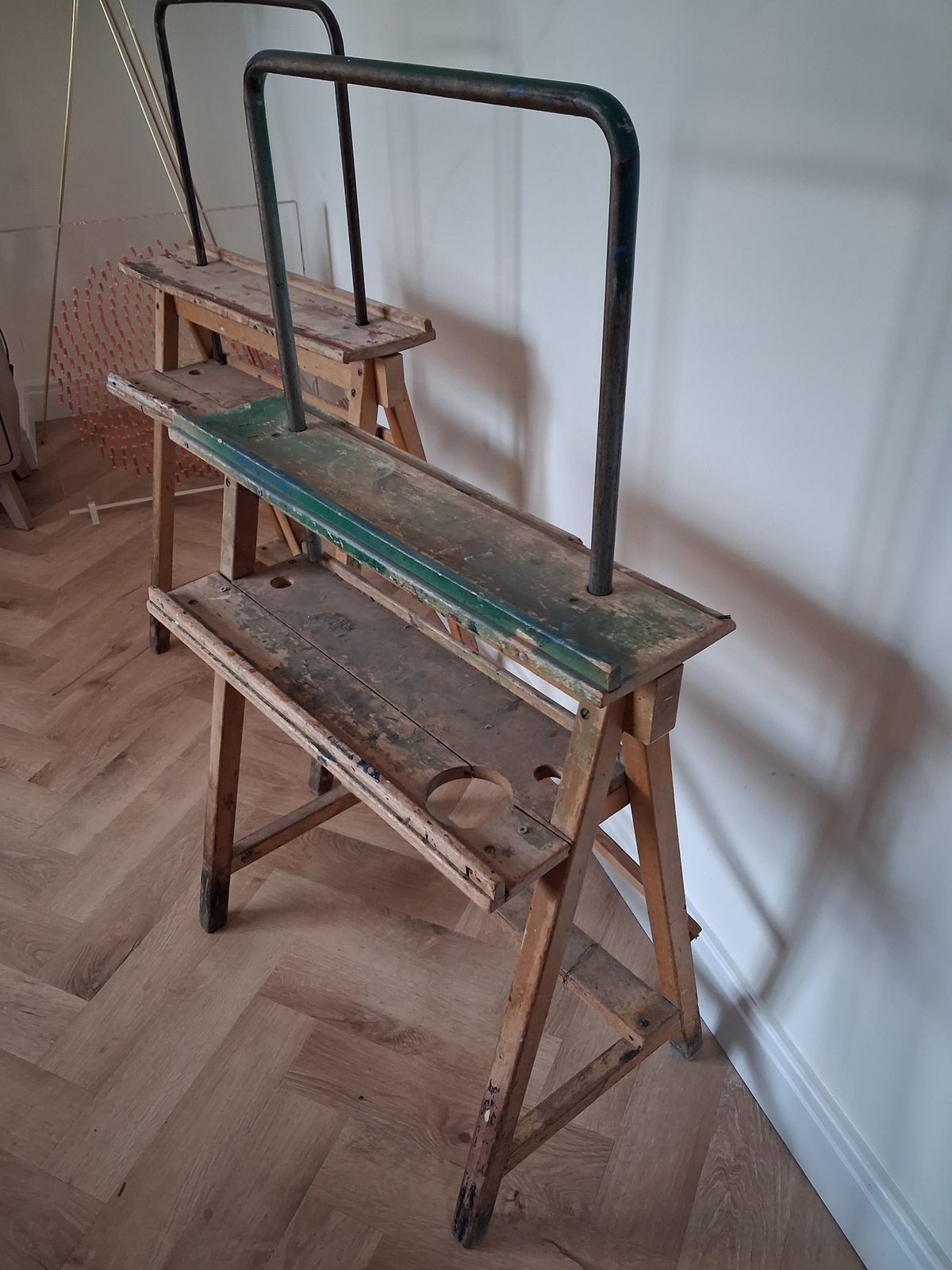 Pair Of Vintage British School Art Easels. 1960s   Wood & Tubular Steel photo for sale