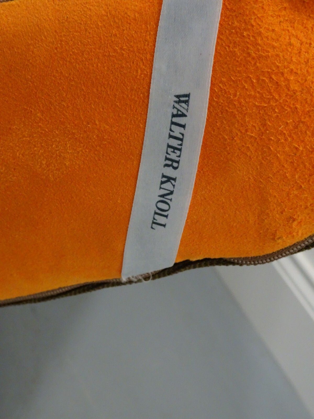 Walter Knoll Small Circle Reception Seating In Brown Fabric With Orange Unique photo Furniture