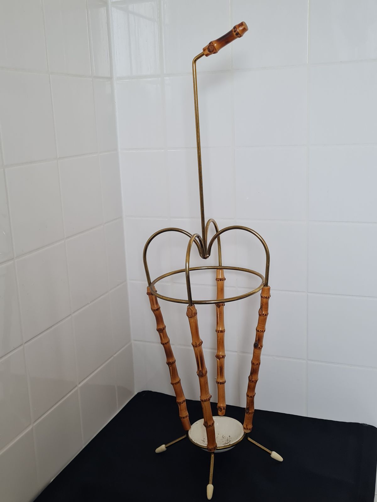 Mid Century Umbrella Shaped Bamboo & Steel, Umbrella Stand photo furniture