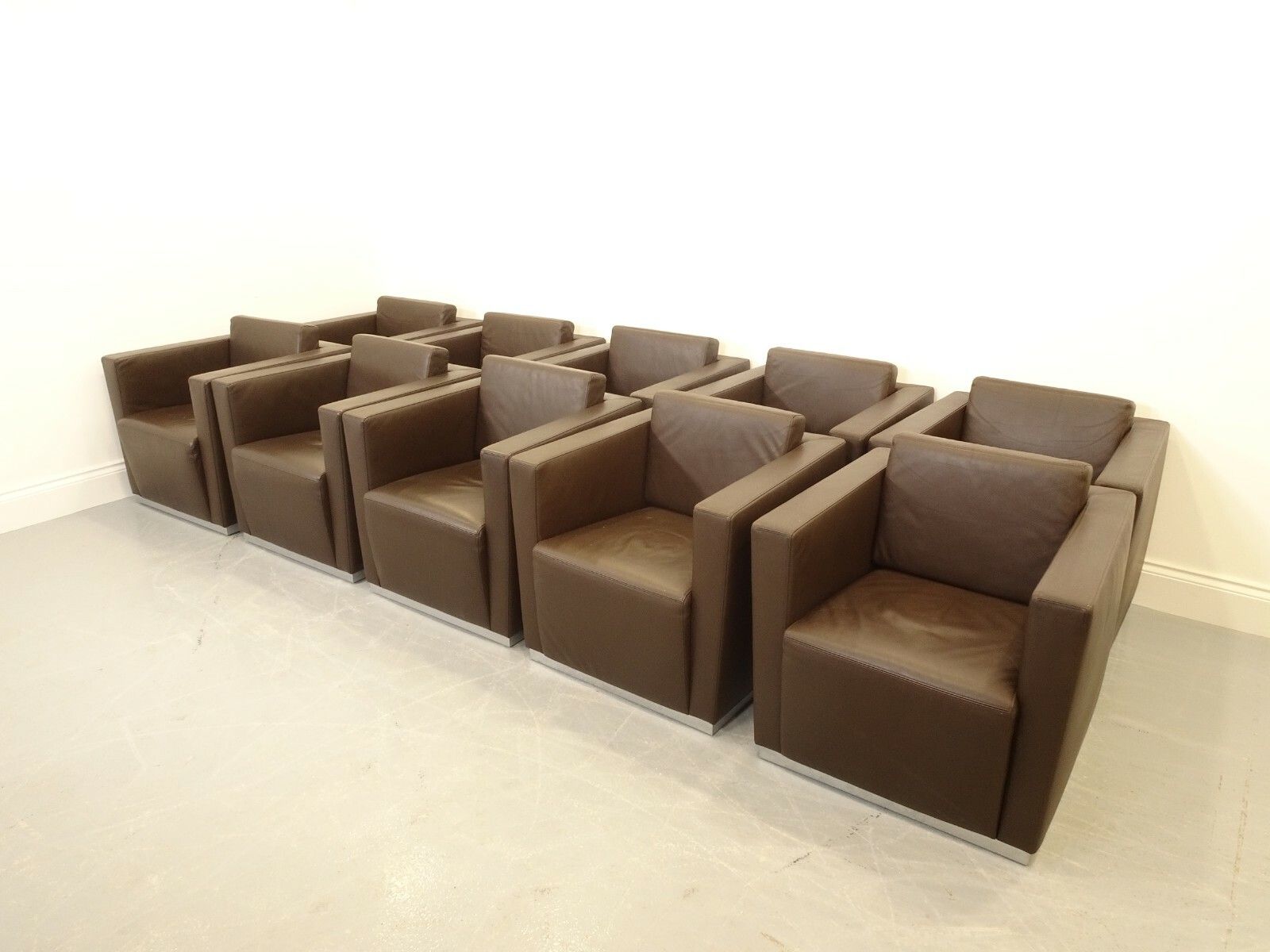 A Set Of Walter Knoll Elton Chairs  In Premium Chocolate Brown Leather photo furniture