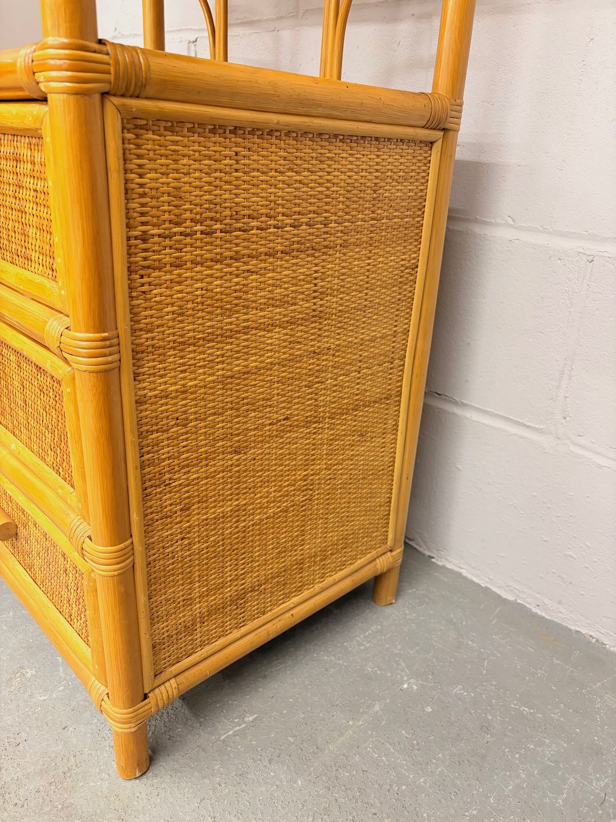 575.0 Pair Of 1970s Bamboo Shelving Units With Drawers photo