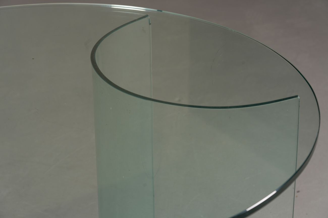 Vintage Oval Tempered Glass Dining Table By Fiam, Italy 1980’s photo 1148.0
