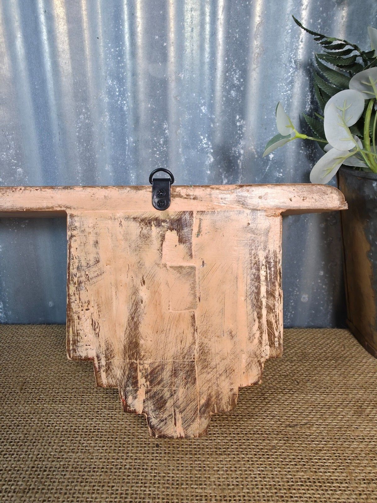 photo furniture Vintage Indian Reclaimed Architectural Carved Wooden Wall Shelf
