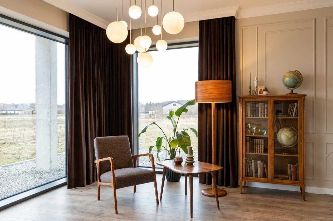 Mid Century Armchair Cacao Tweed Upholstery, 1960, Poland