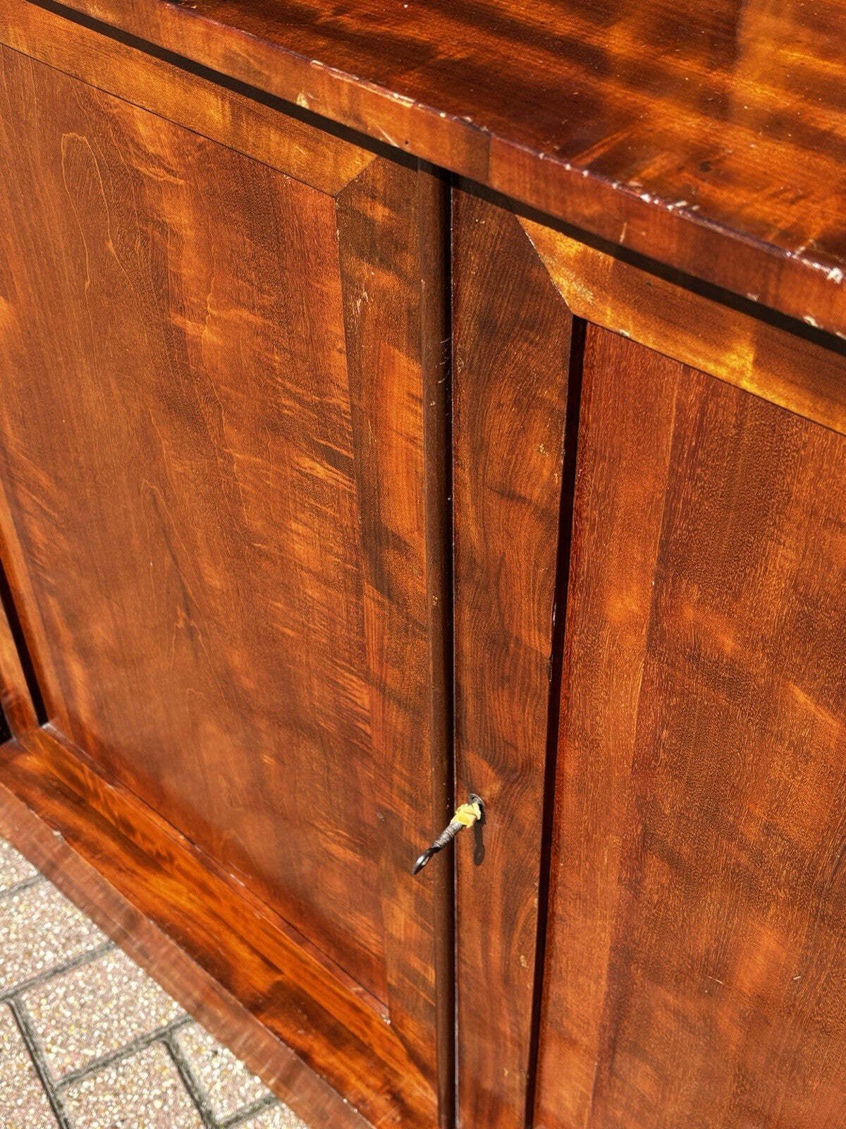 6895.0 Georgian Mahogany Breakfront Library Bookcase, Adjustable Shelves. 2 Keys photo