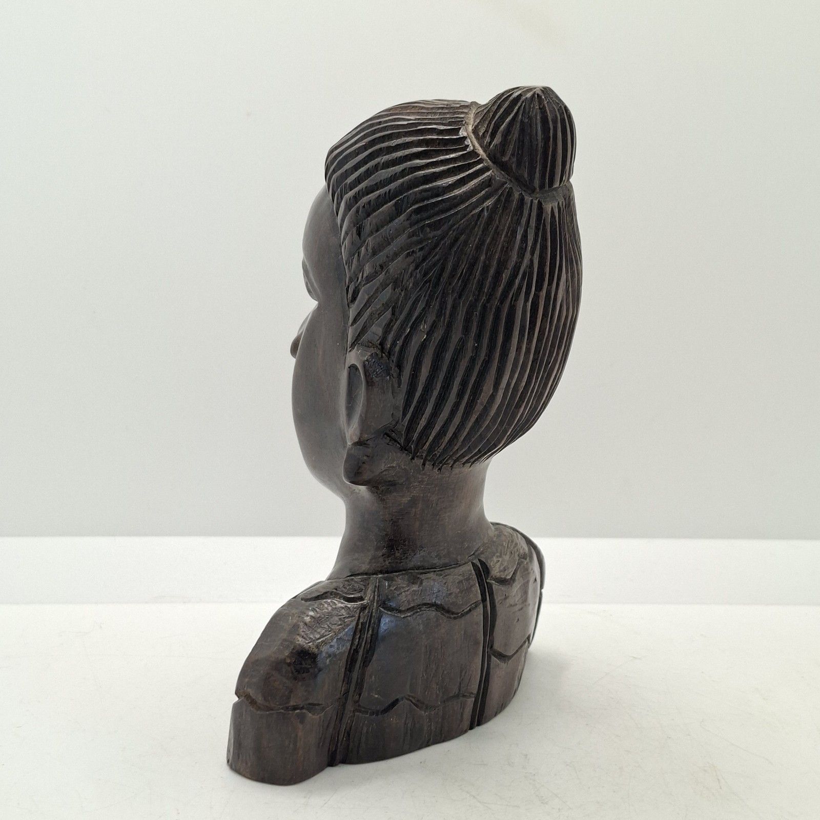 Art Collection Of African Carved Wood Busts Vintage Tribal Ethnographic Decor photo