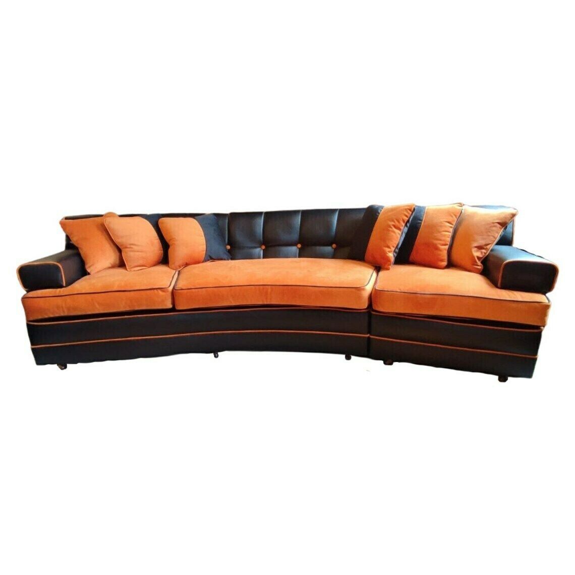 Retro Chic: 1950s Mid Century Modular Sofa Set With Stylish Curved Design And Vibrant Upholstery photo furniture