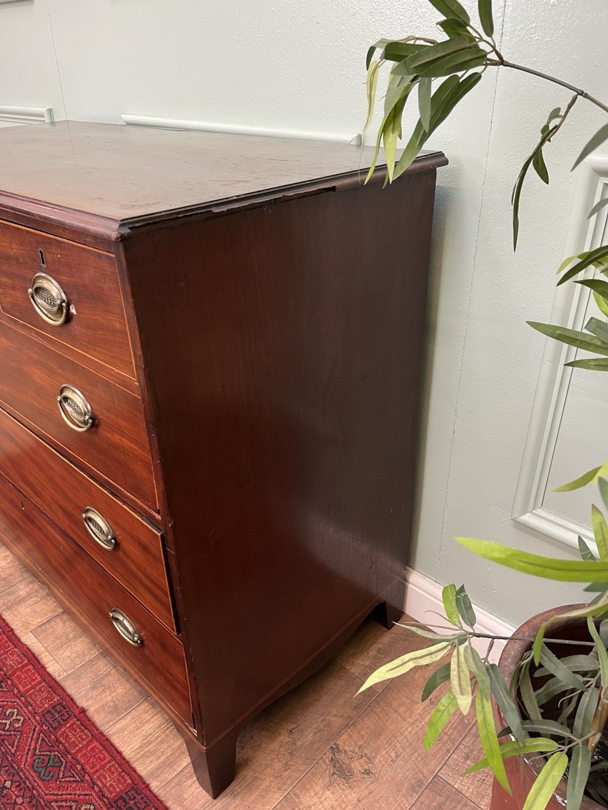 Stunning Antique Georgian Mahogany Graduated Chest Of Drawers photo vinterior