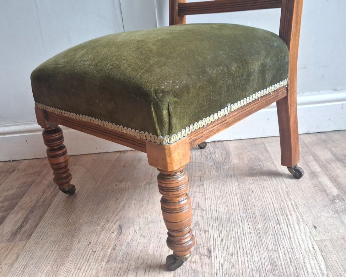 Quaint Victorian Circa 1890 Mahogany Upholstered Bedroom /Nursing /General Chair photo Furniture