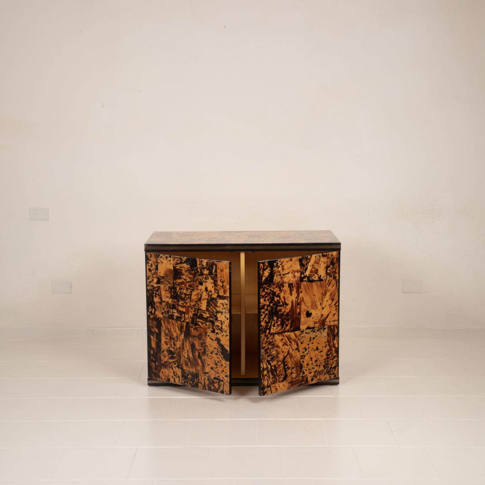 Furniture Unique Tortoiseshell Cabinet By Roberto Jodice For Ottini Milano 1974 photo