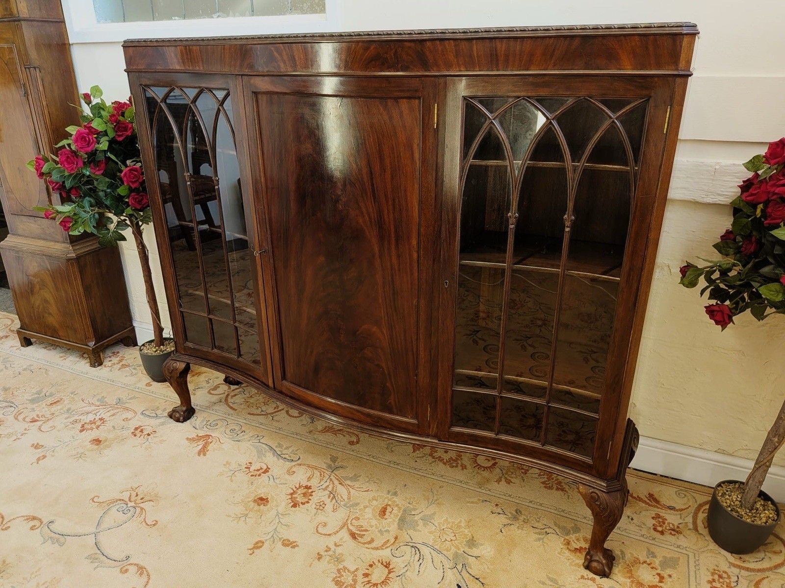 Victorian Mahogany Wylie & Lockhead Glasgow Display Cabinet On Ball & Claw Foot photo Furniture