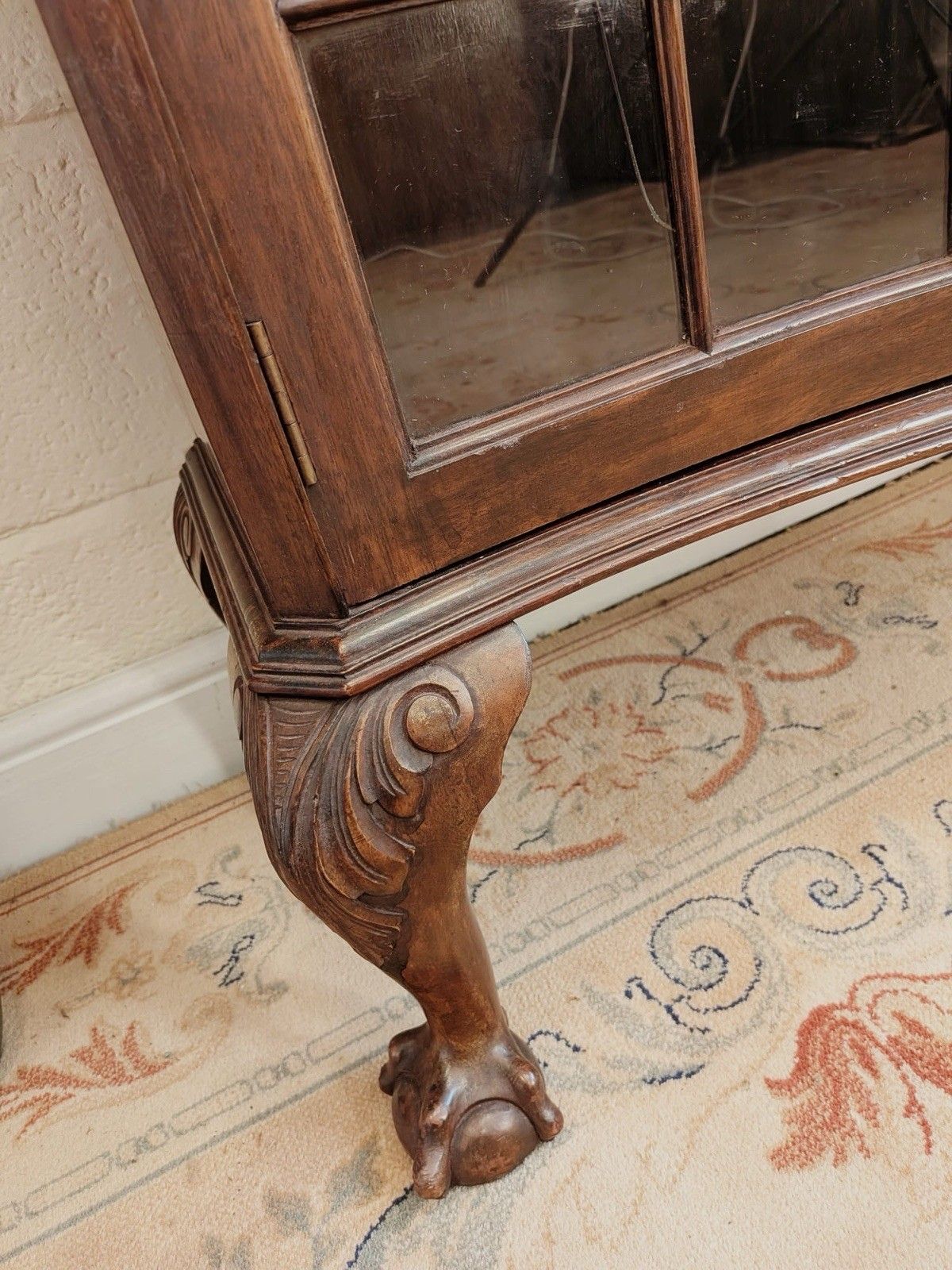 photo for sale Victorian Mahogany Wylie & Lockhead Glasgow Display Cabinet On Ball & Claw Foot