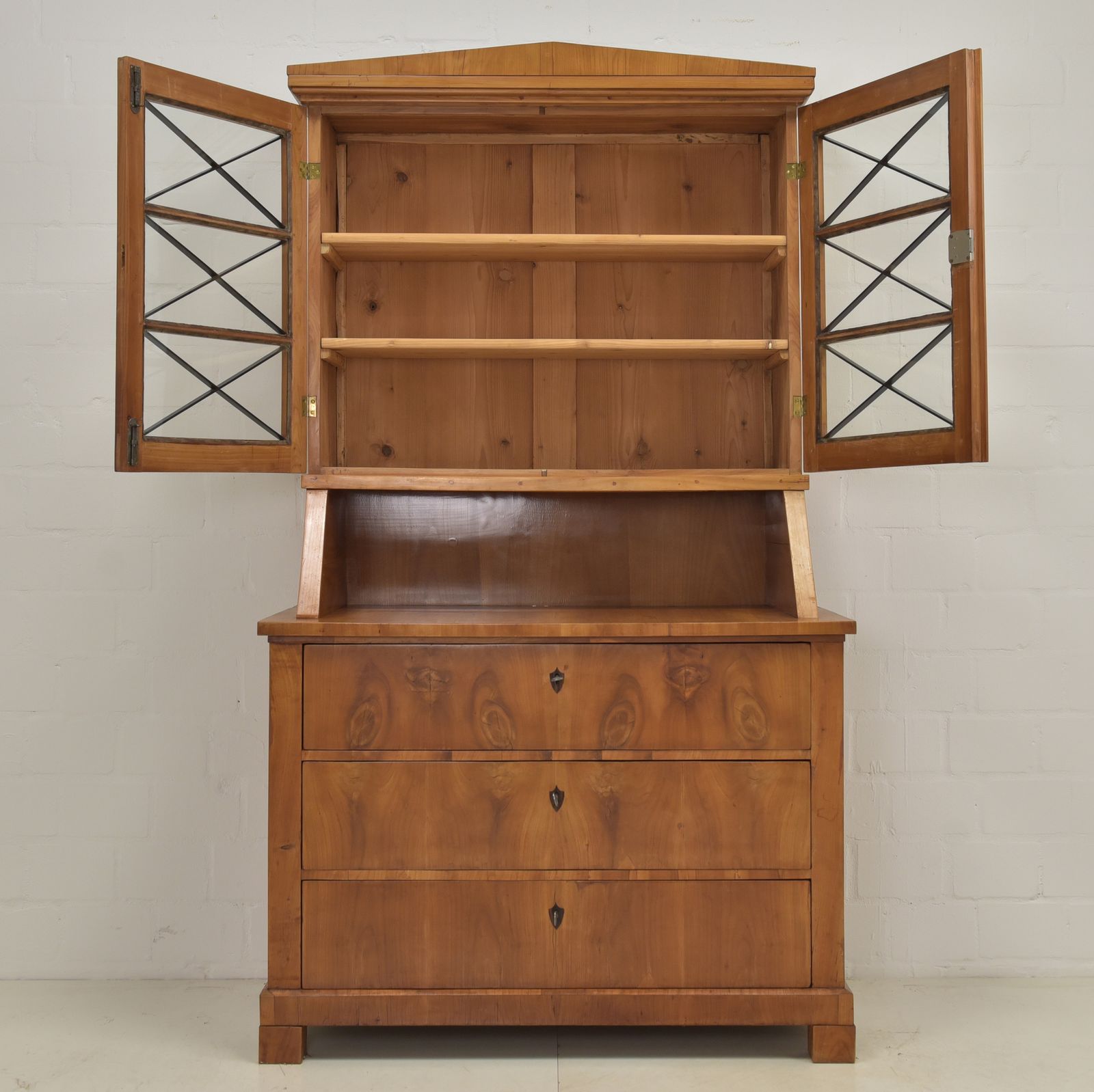 Antique! Small Buffet Cabinet, Restored, Cherrywood, Biedermeier Style, Circa 1920 photo for sale