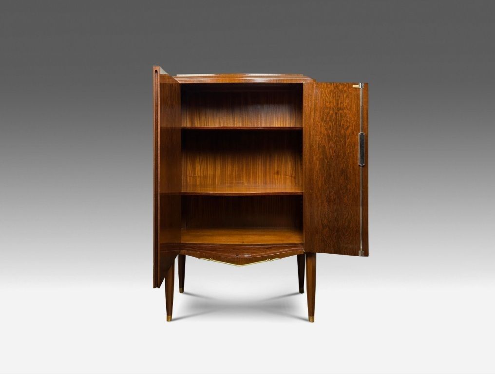 Jules Leleu Art Deco Cabinet With Floral Marquetry In Ebony And Mother Of Pearl photo 31294.99