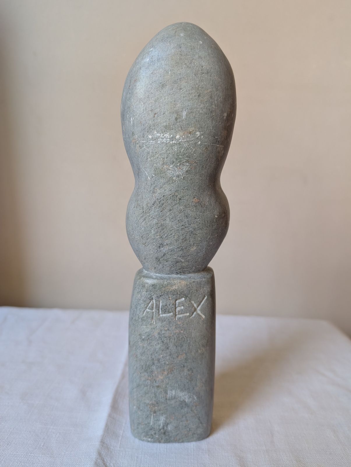 Signed African Stone Sculpture, "Alex", Pre 1980, Abstract Spirit Figure photo 175.0