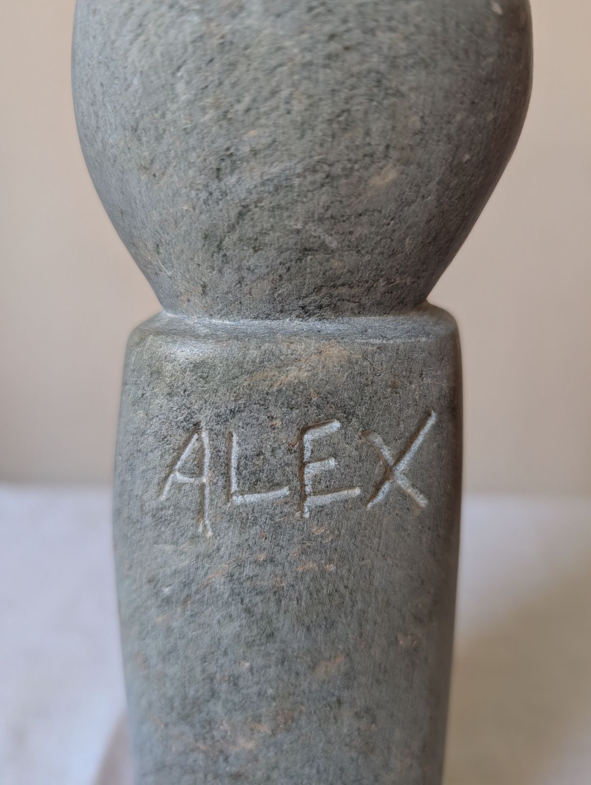 Signed African Stone Sculpture, "Alex", Pre 1980, Abstract Spirit Figure photo vinterior