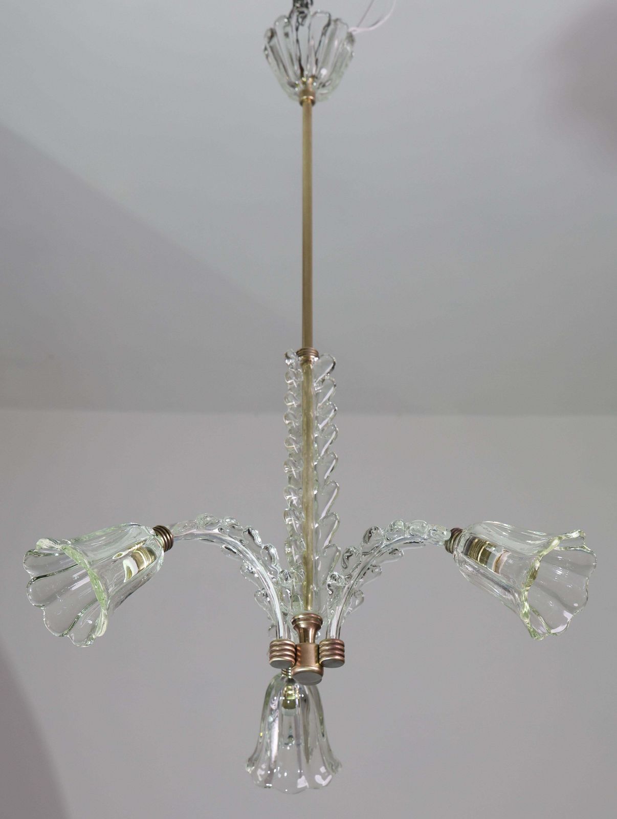 Charming Art Decò Chandelier By Barovier E Toso, 1940s photo vintage