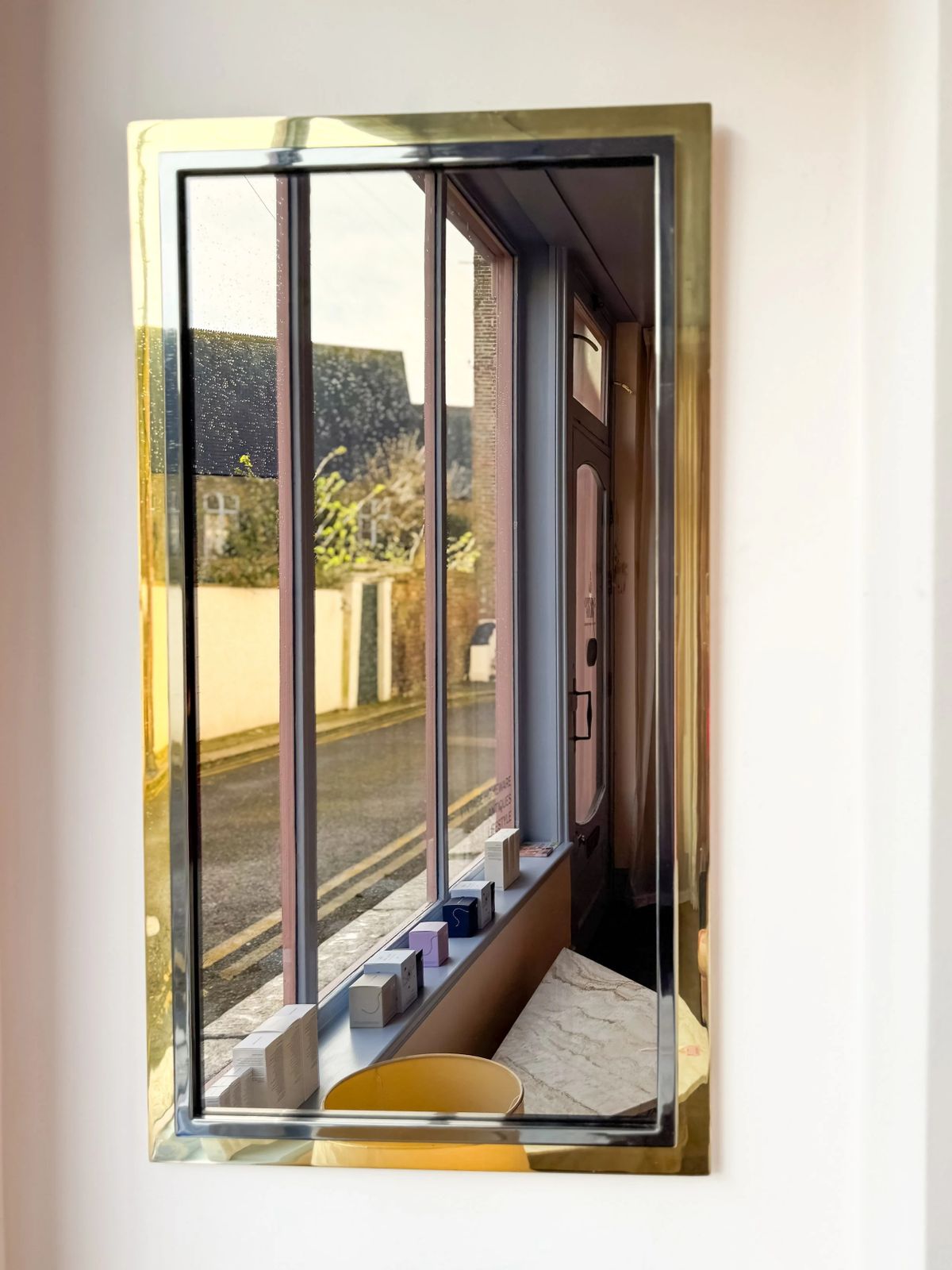 1970's Smoked Glass & Mixed Metal Wall Mirror, By Belgo Chrom