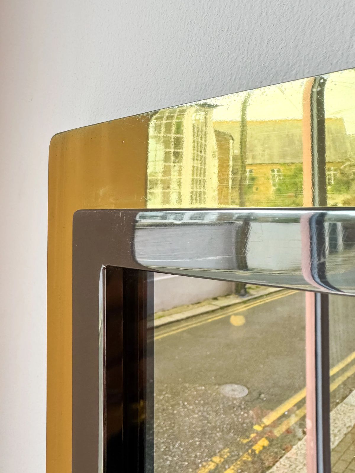 1970's Smoked Glass & Mixed Metal Wall Mirror, By Belgo Chrom photo 825.0