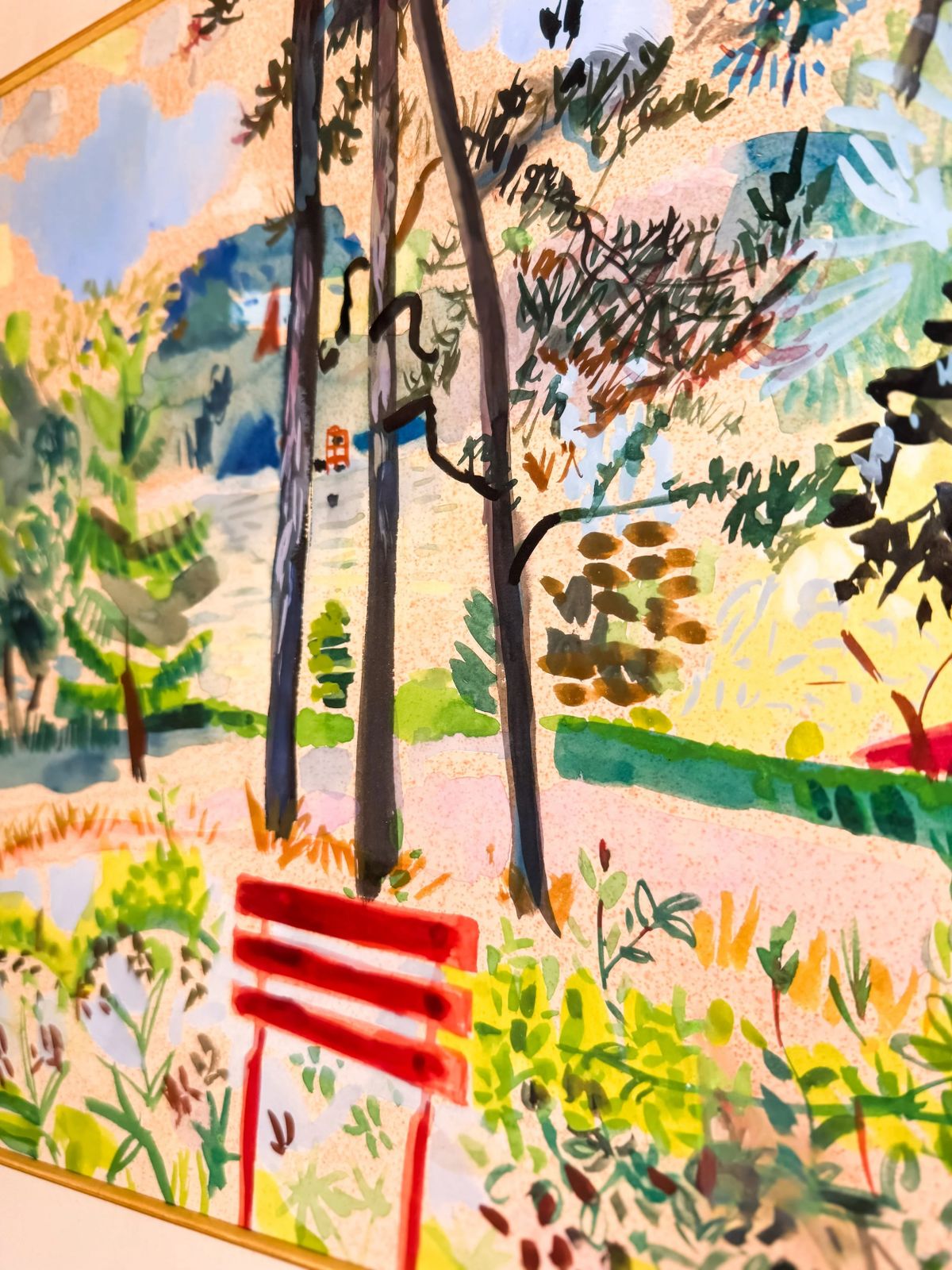 Landscape With Red Chair, By Serge Creuz, 1954 photo for sale