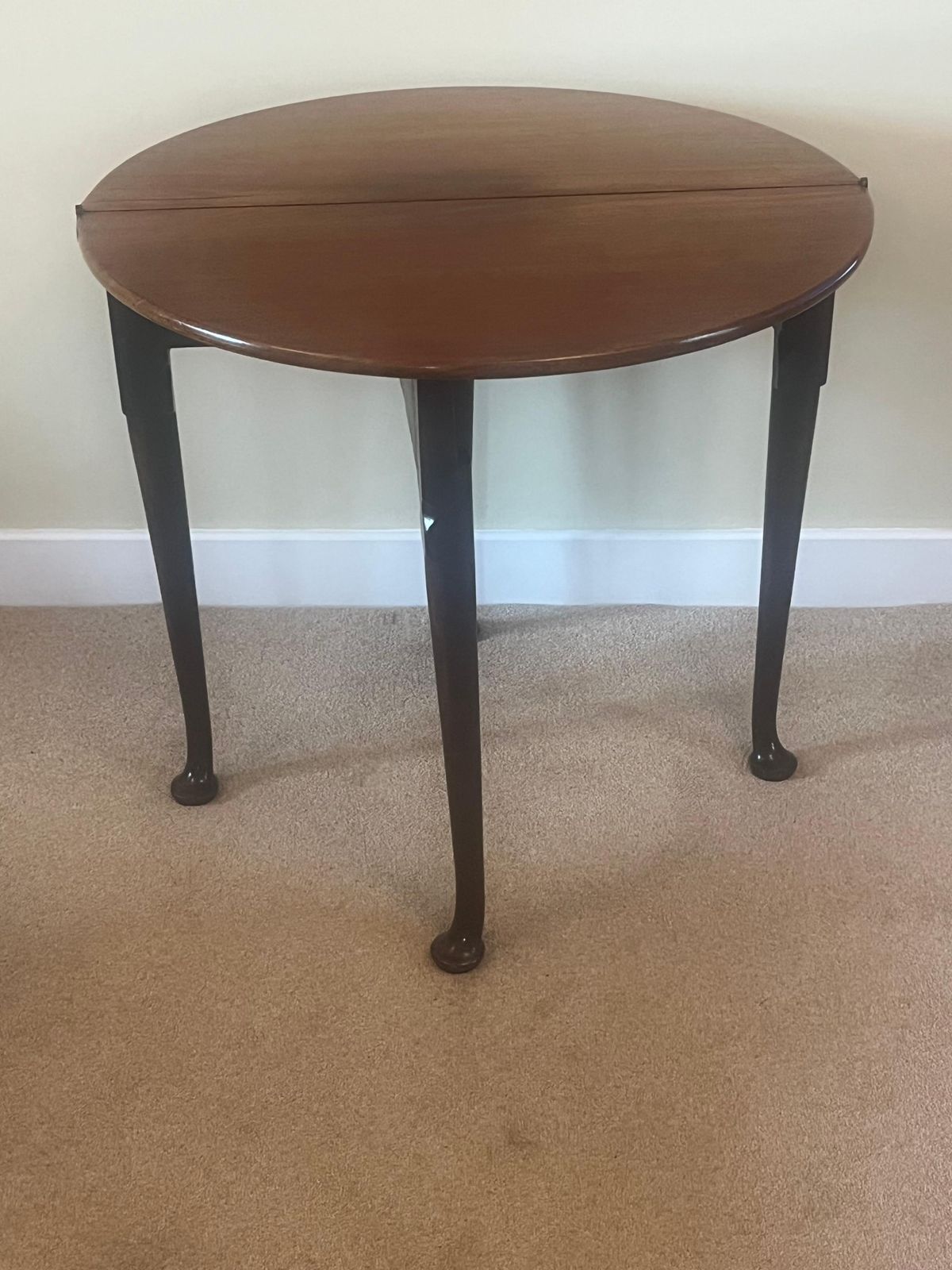 George 1st Folding Card Or Tea Table , Opening To Circular Form, English Ca 1720 photo vintage