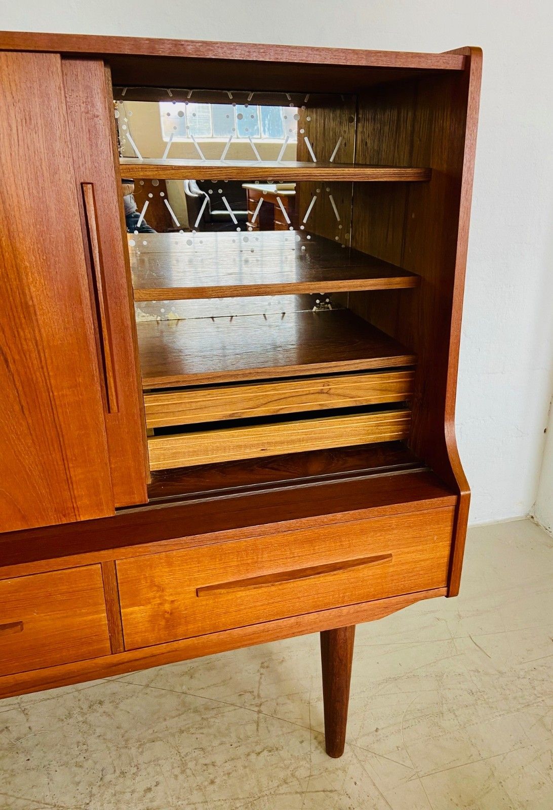 Vintage Danish Mid Century Teak Bar Cabinet By Royal Board 1960,S photo vinterior