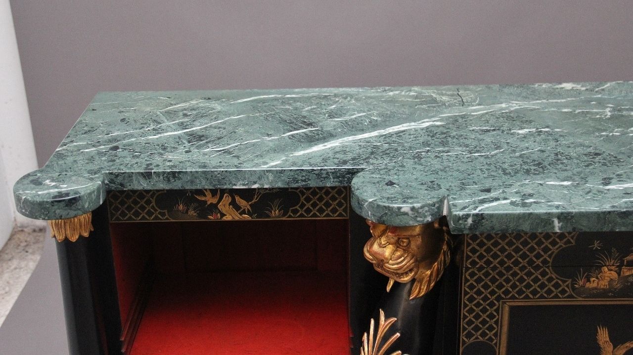 Early 20th Century Chinoiserie Marble Top Cabinet photo vintage