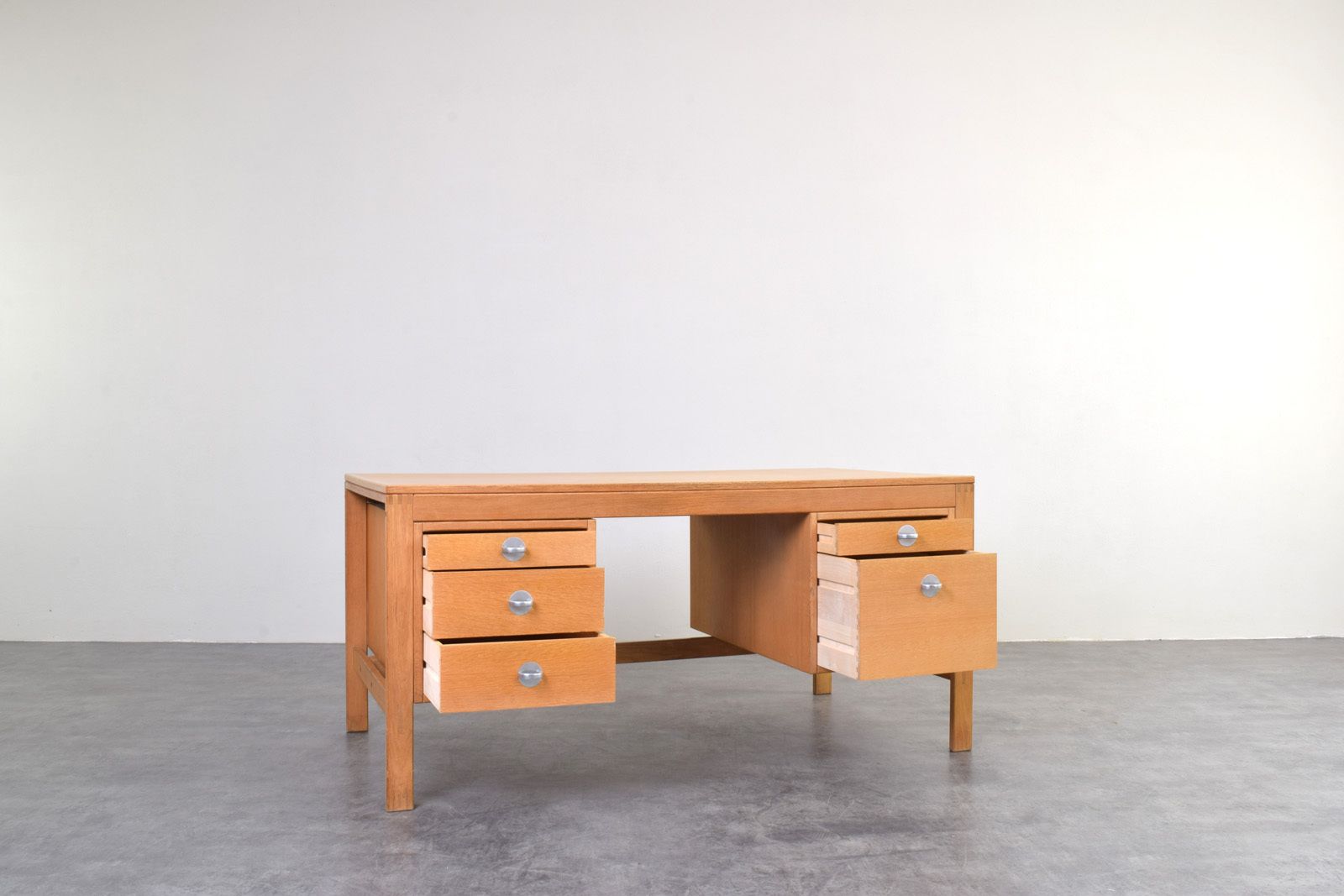 Mid Century Oak Desk By Chr. Rasmussen For Randers Møbelfabrik, 1970s. photo Furniture