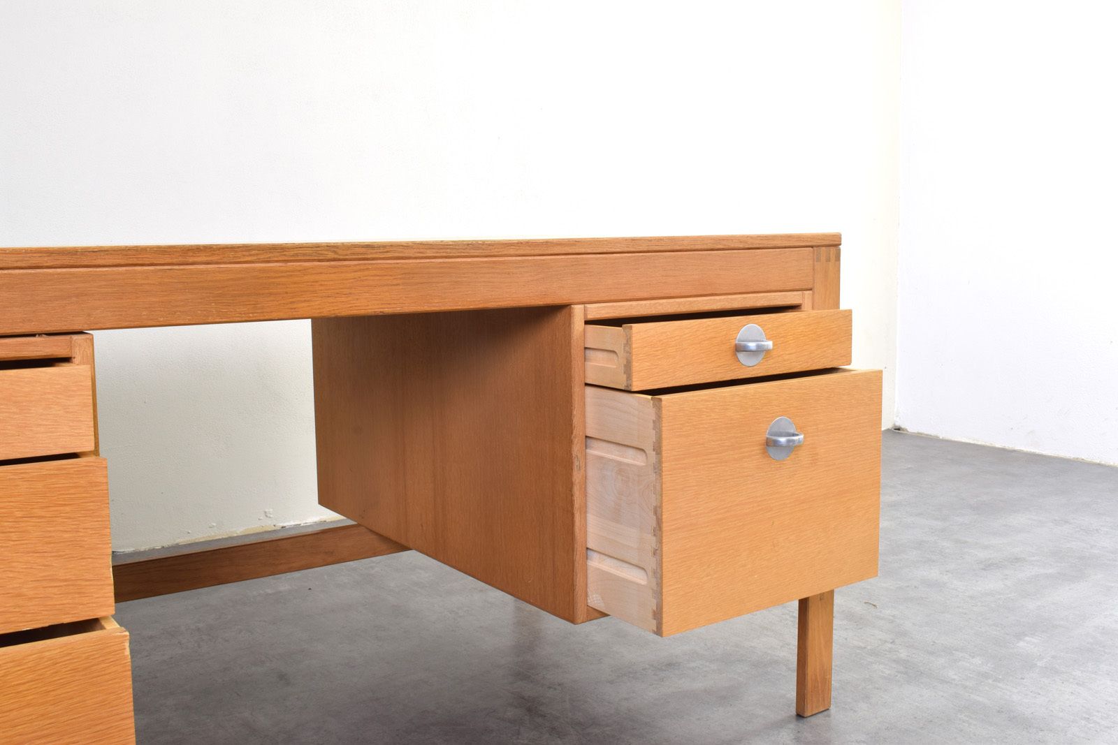 1799.0 Mid Century Oak Desk By Chr. Rasmussen For Randers Møbelfabrik, 1970s. photo