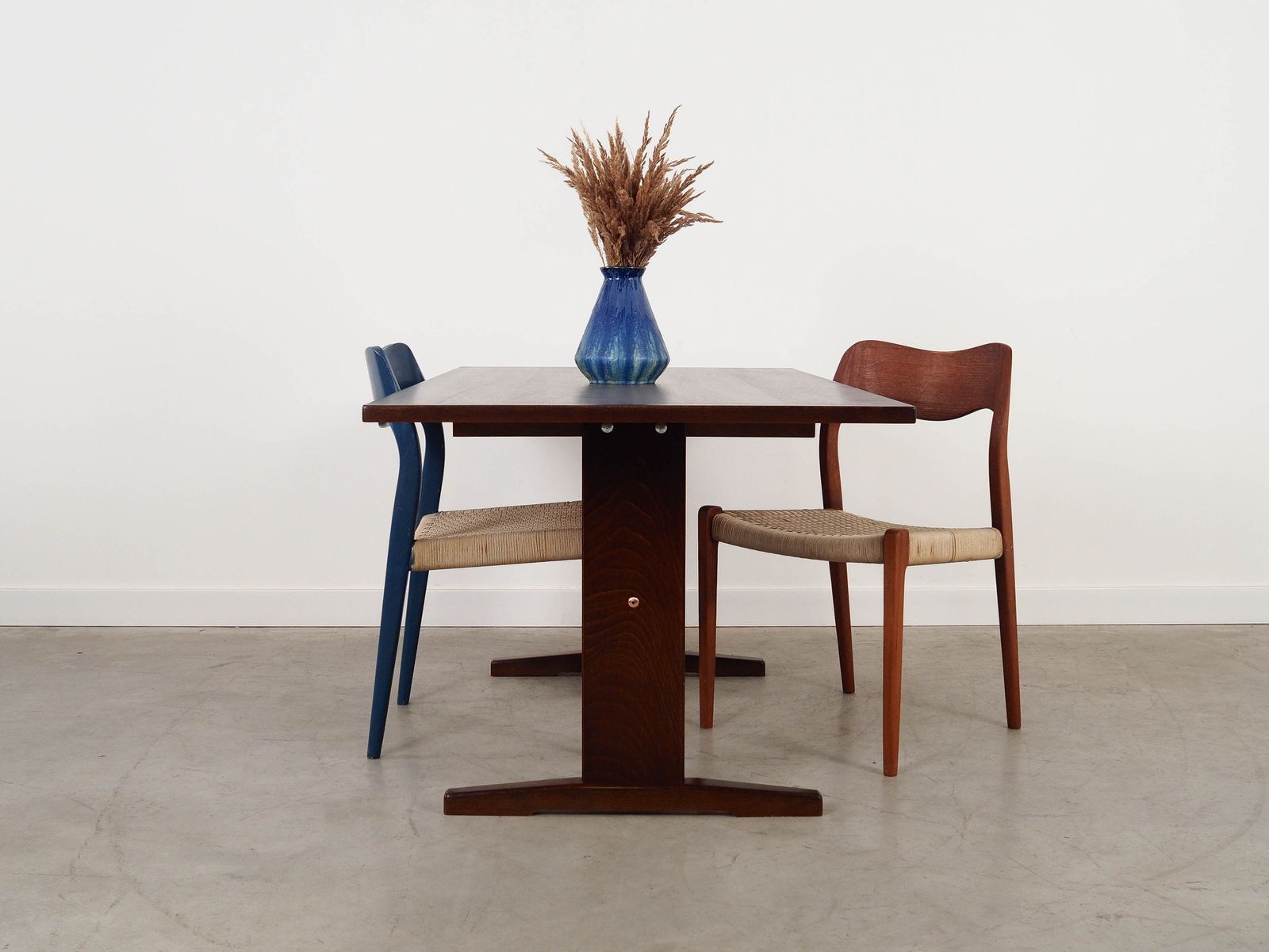 Blue Teak Chair, Danish Design, 1960s, Designer: Niels Otto Møller photo furniture