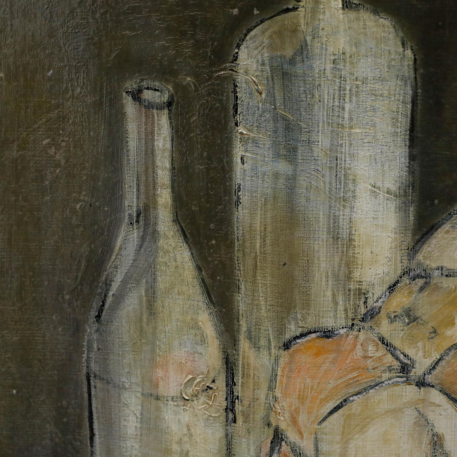 Norbert Feliers (1924 2014) 1970 Oil, Peaches And Bottles photo Art
