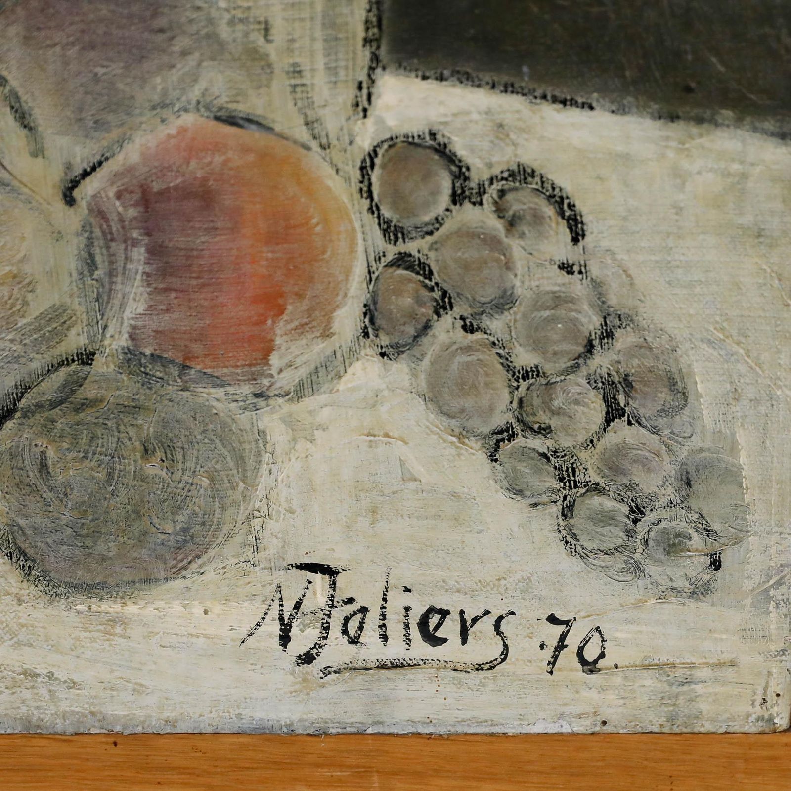 Norbert Feliers (1924 2014) 1970 Oil, Peaches And Bottles photo vinterior