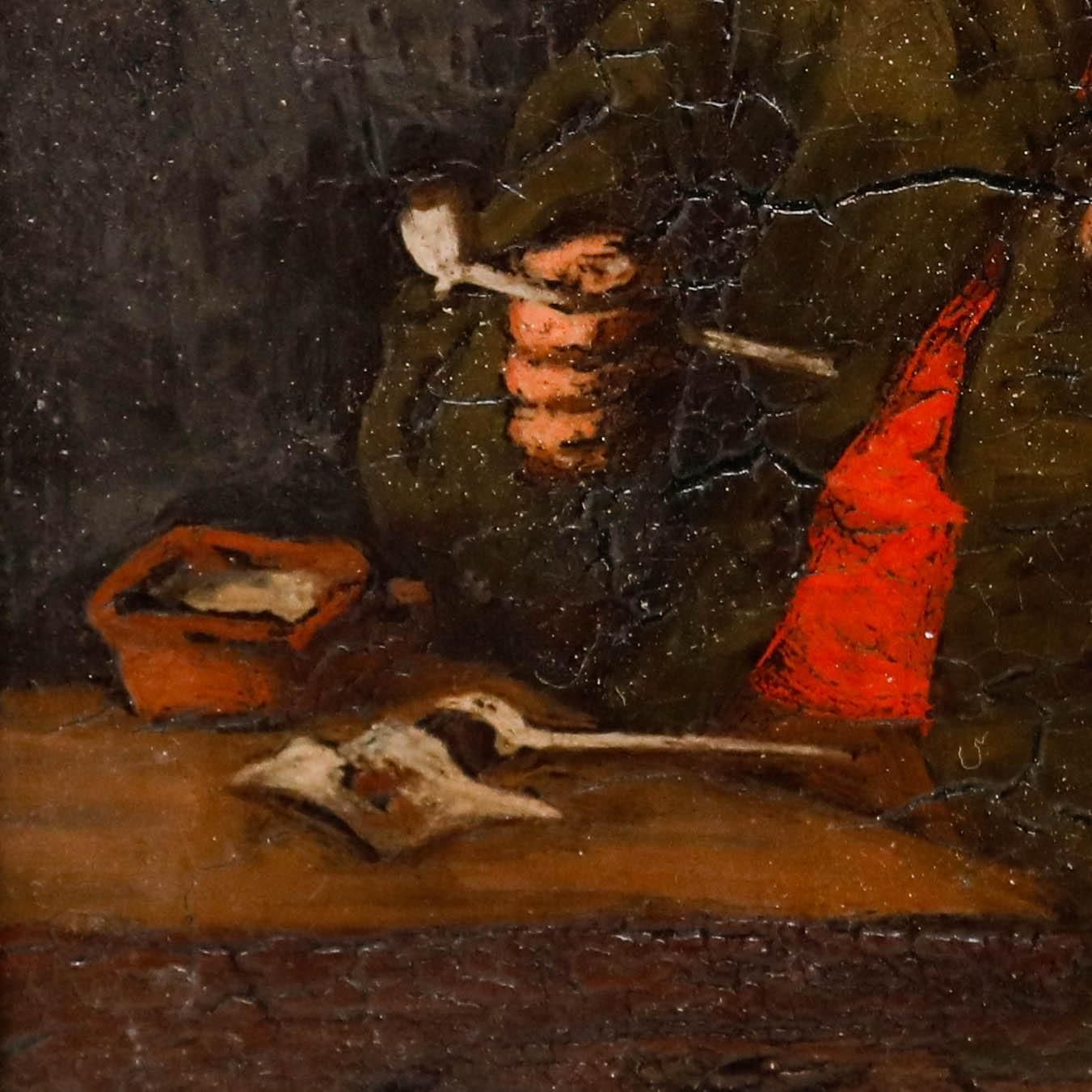 19th Century Oil The Smoker photo vinterior
