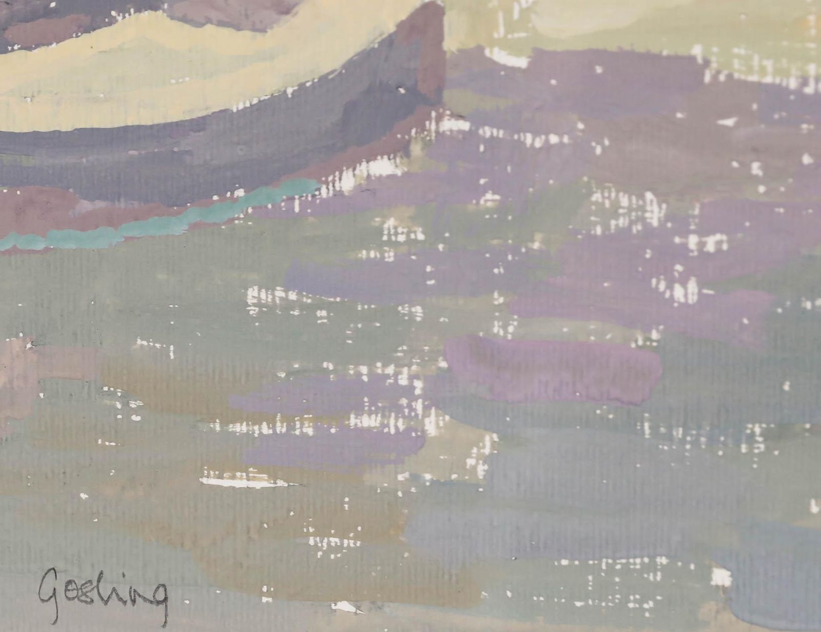 Annabel Gosling (B.1942) Contemporary Gouache, Mediterranean Plaza photo vinterior