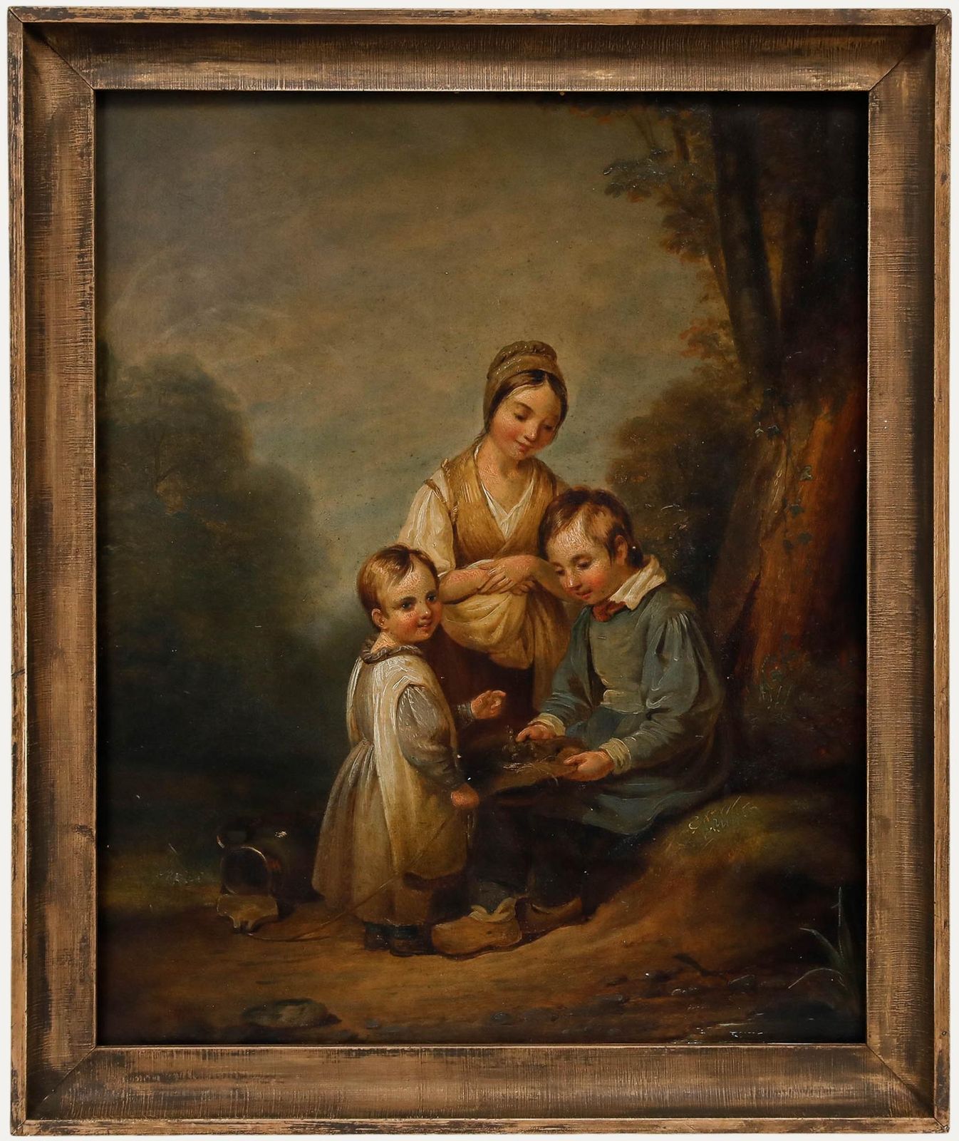 Clara Wulffaert (1812 1867) Framed Mid 19th Century Oil, The Bird Nest