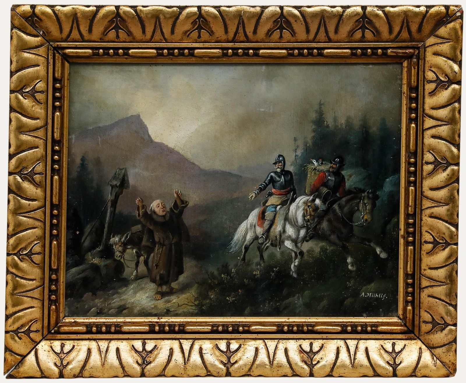 After Meno Mühlig (1823 1873) Late 19th Century Oil, Lenny At The Pass