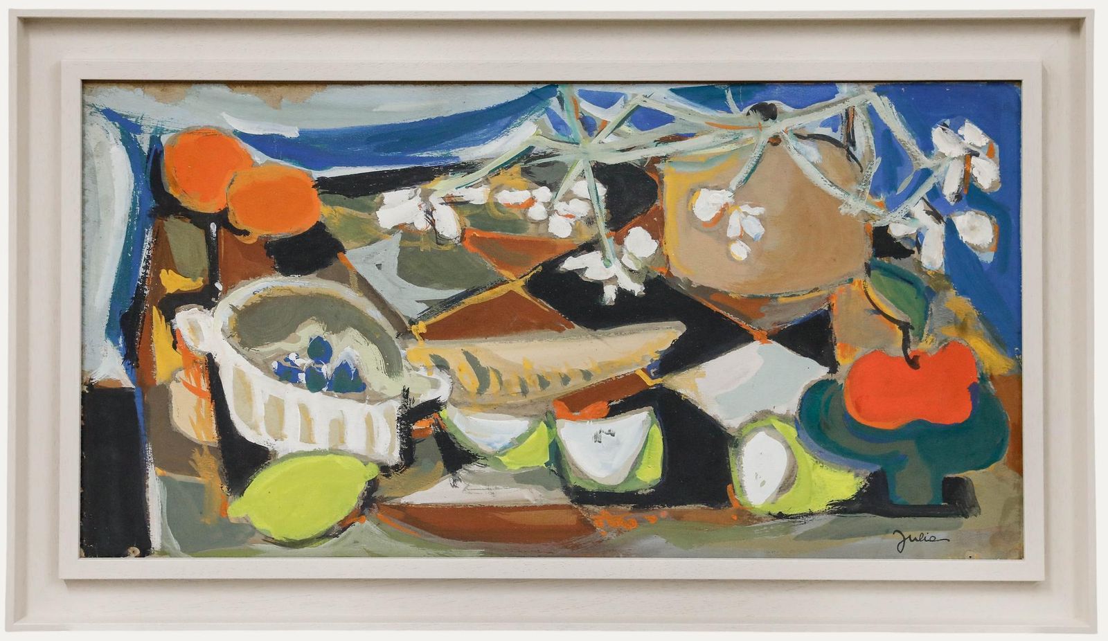 Christian Julia (1921 1991) Mid 20th Century Gouache, Fruits And Forms I