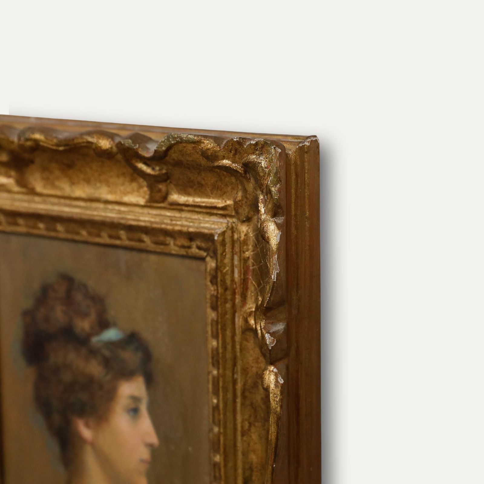 Claude Marks (Fl.1899 1915) Framed Oil, Portrait Of Gabrielle Le Marchand photo 795.0