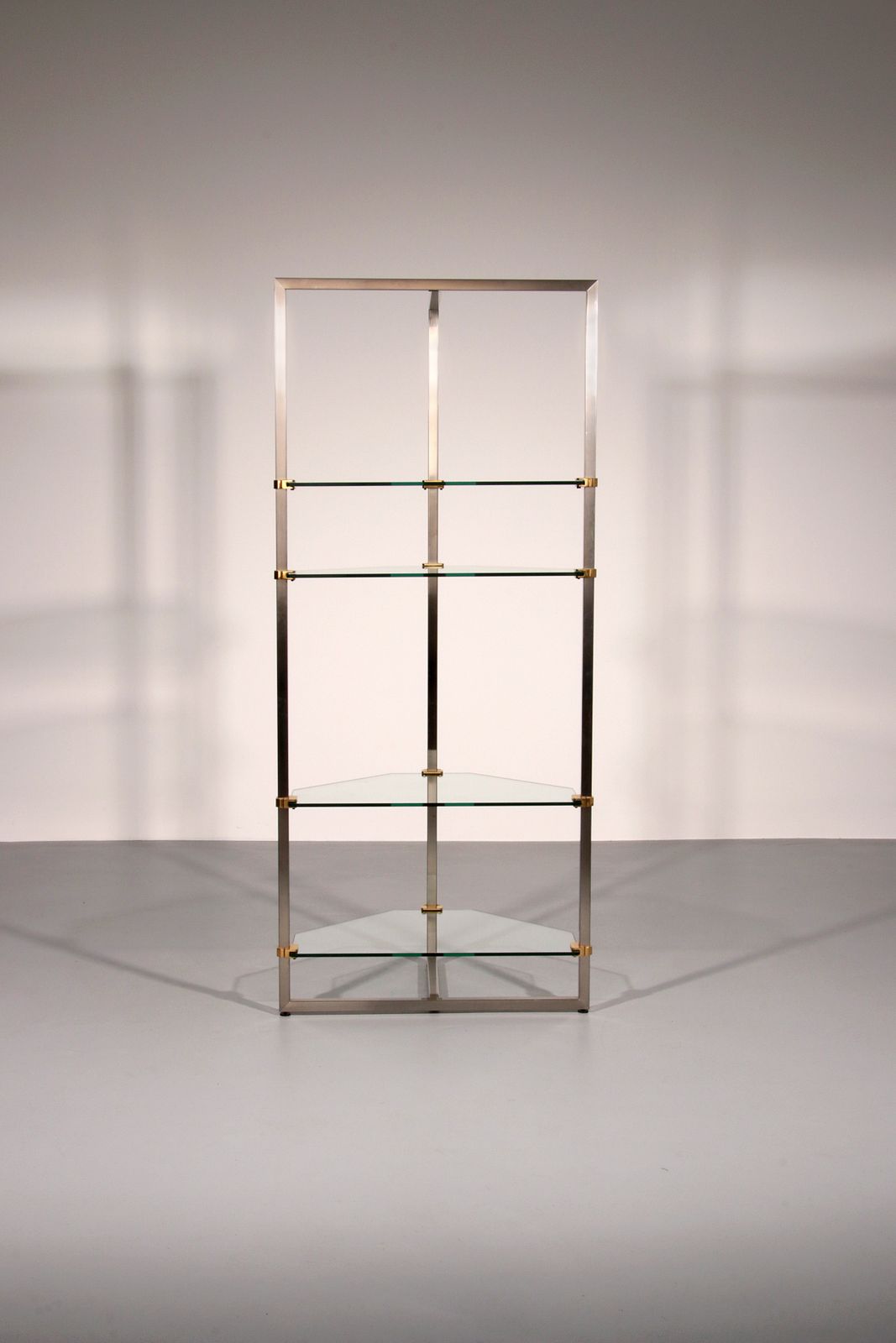Peter Ghyczy 1970 Corner Cabinet – Iconic Stainless Steel & Aluminum Model R16 photo furniture