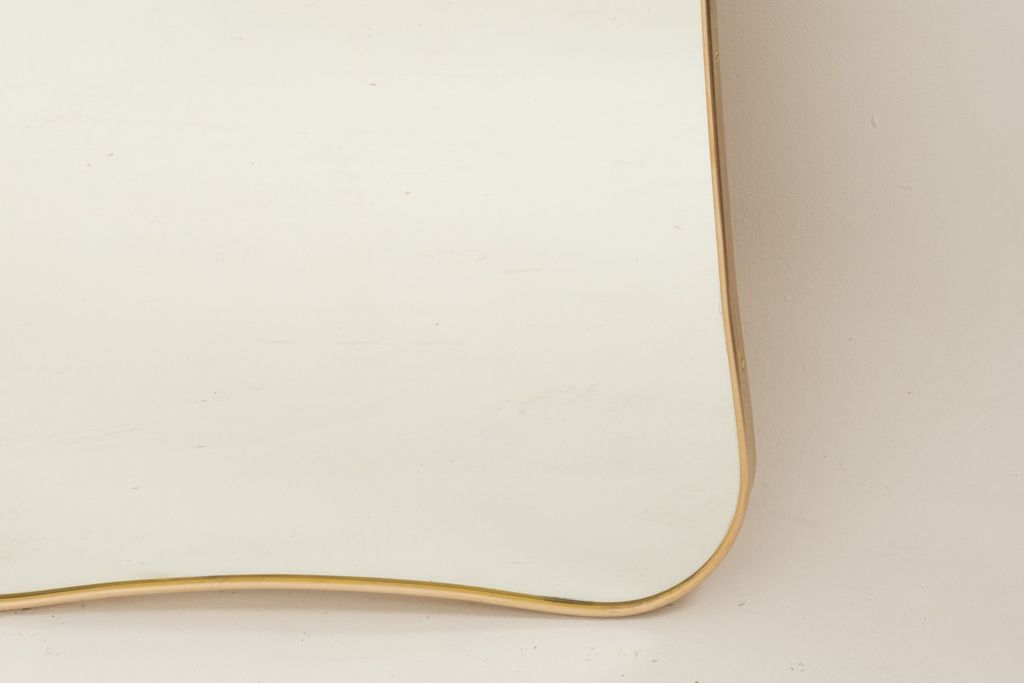 Gilded Brass Mirror In The Style Of Gio Ponti. 1980s Or 1990s. photo 2200.0