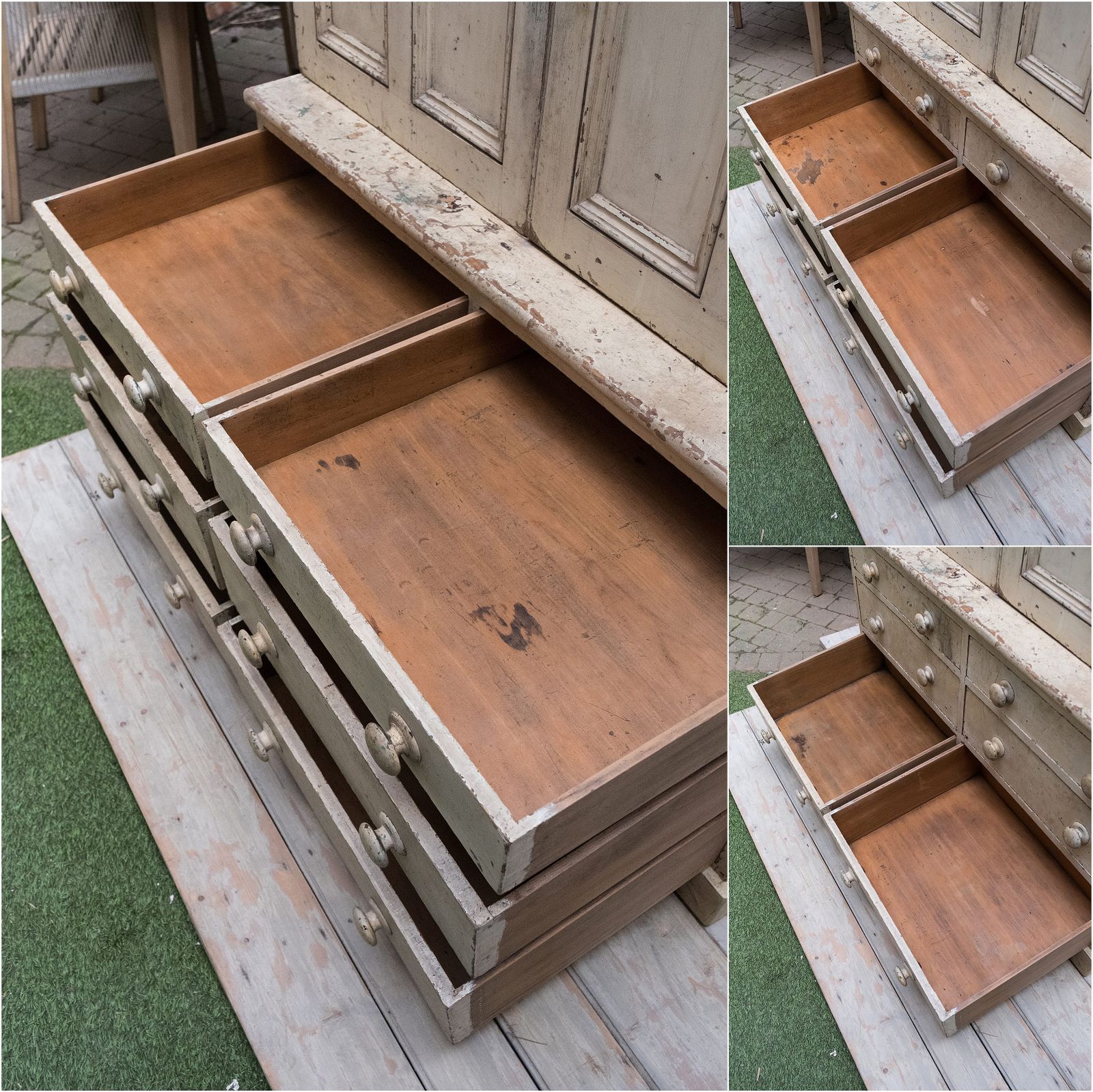 3260.0 Exceptional 19th Century Painted Pine Housekeepers Cupboard In Original Paint (968) photo
