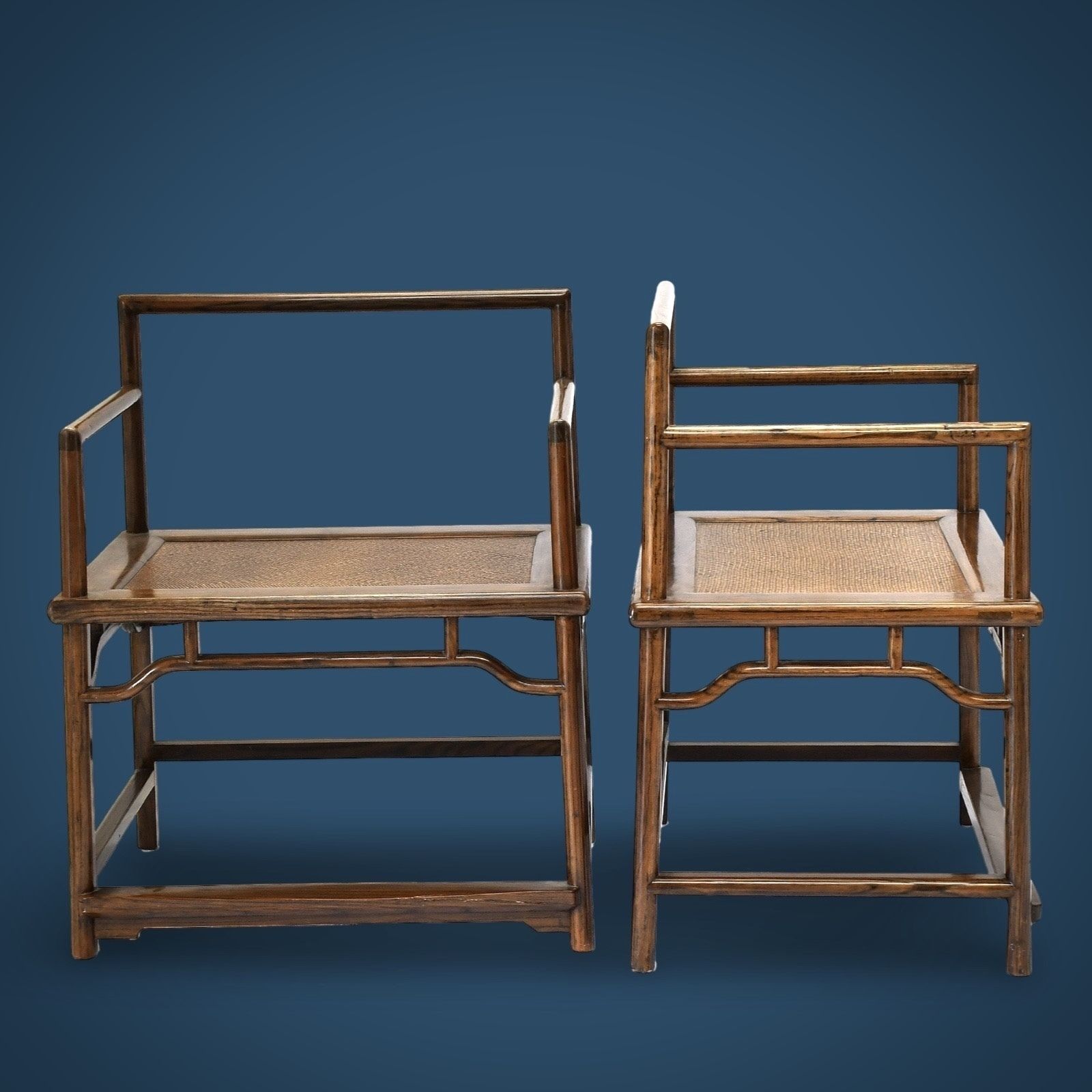 An Imposing Pair Of Chinese Elmwood Meditation Armchairs photo furniture