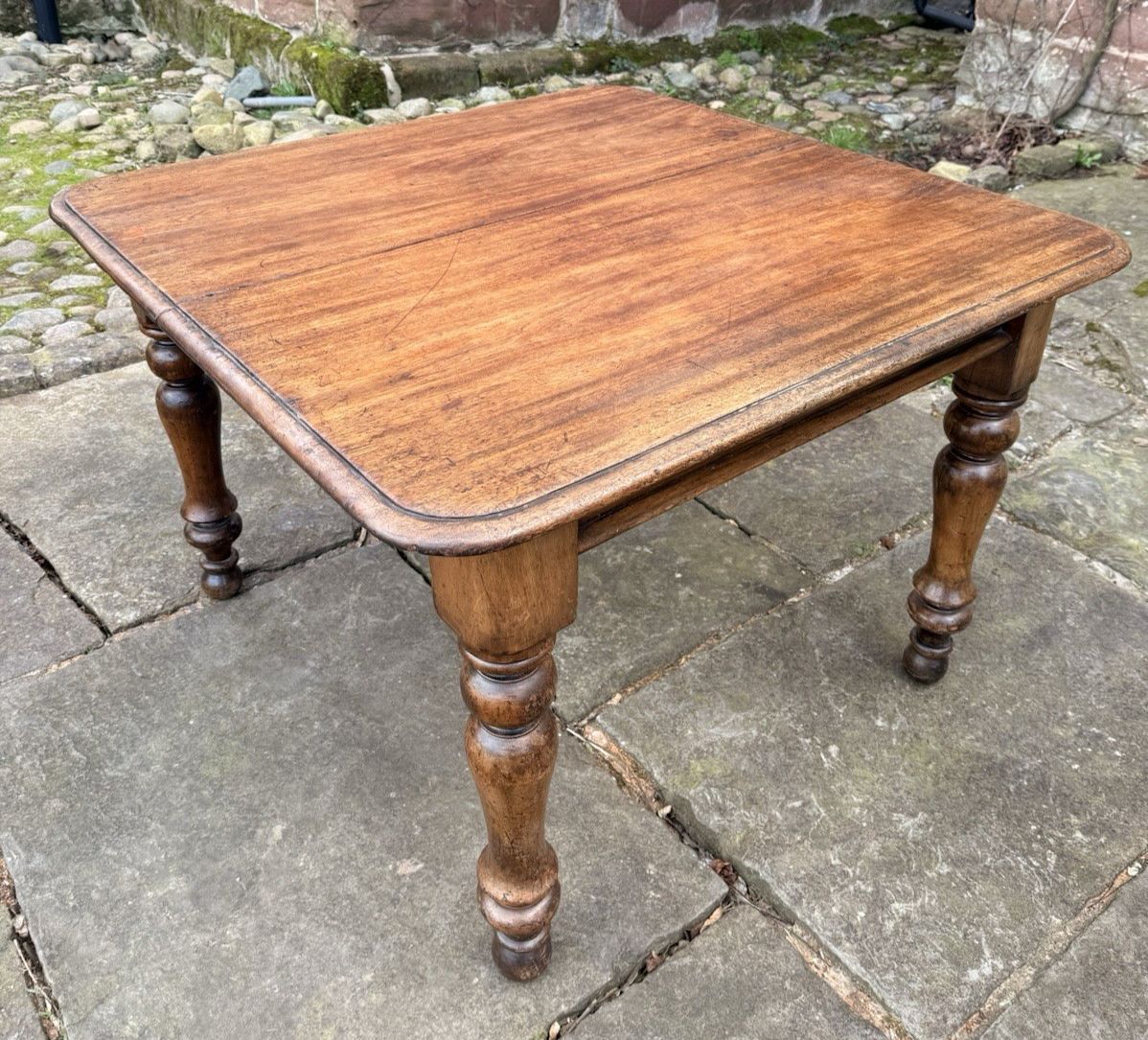 Furniture Original English Country Antique Rustic Telescopic Extending Dining Table 1850c photo