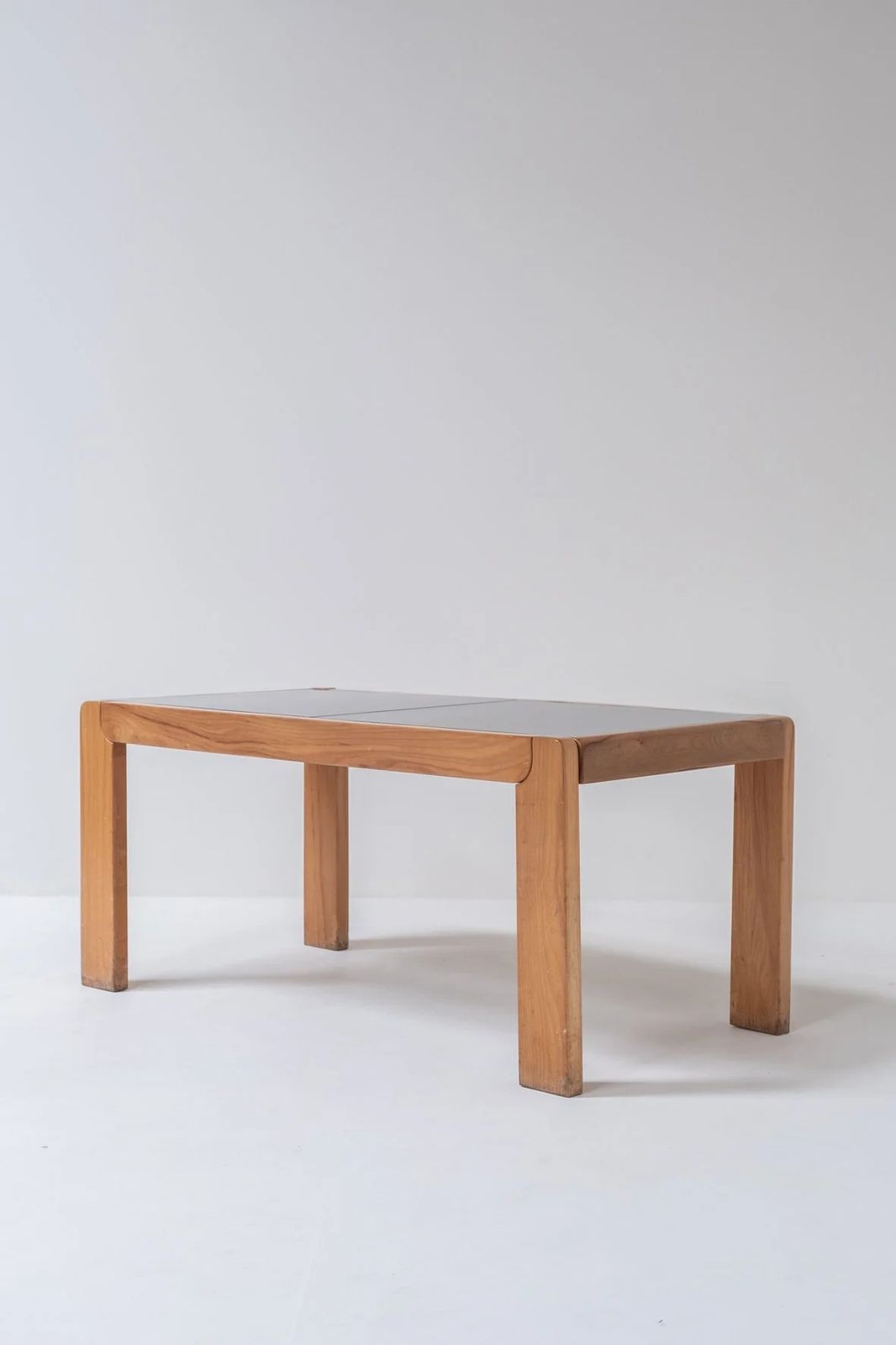 70ties French Dining Table, Elm Wood With Formica Top (Extendable
